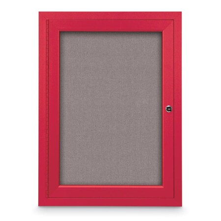 United Visual Products Slim Enclosed Corkboard, 11"x13-1/2", Bronze Alum Frame/Cobalt UVEB1113-BRONZE-COBACC